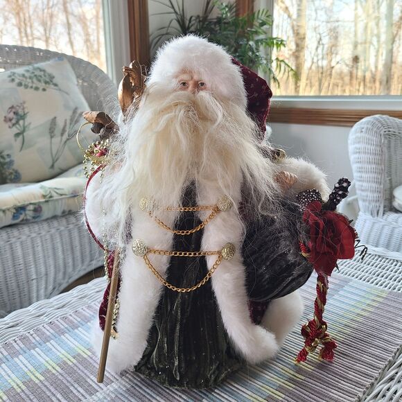 Vintage Old World Father Christmas Kris Kringle Santa Claus Figurine Tree Topper - Picture 1 of 10